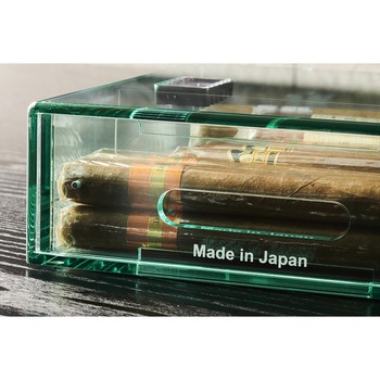日本製 高精度温湿度計・加湿器付き アクリルシガーボックス(ヒュミドール) 春山商事