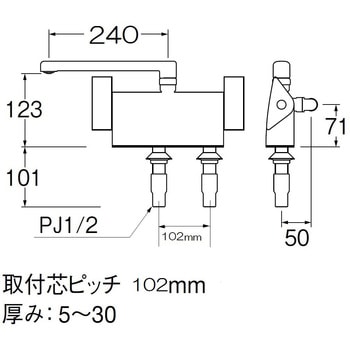 サーモデッキシャワー混合栓 SANEI(旧:三栄水栓製作所)