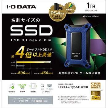 USB 3.1 Gen 2 Type-C対応 ポータブルSSD