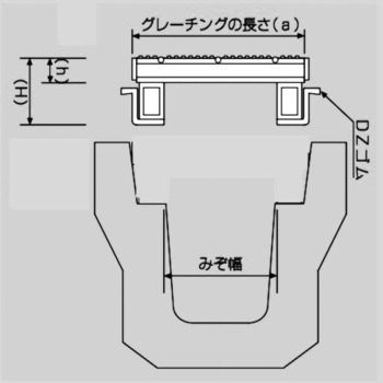 圧接型グレーチングかさあげ一般側溝型 細目DグリップDZゴム付 ダイクレ