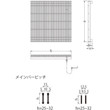 スチール製グレーチング 細目プレーンタイプ 都営住宅型CDます用 カネソウ