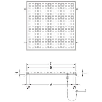 カネソウ SUSグレーチング プレーンタイプ集水桝用 (SMW-3525A-P=22+RL