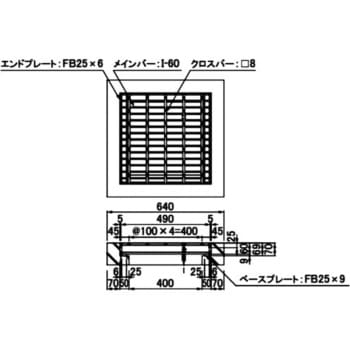 U字溝側溝用スチール製グレーチング 普通目 ノーマルタイプ 第一機材