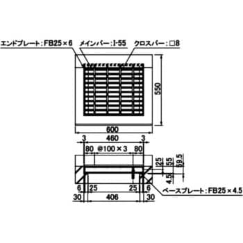 U字溝側溝用スチール製グレーチング 普通目 ノンスリップタイプ 第一