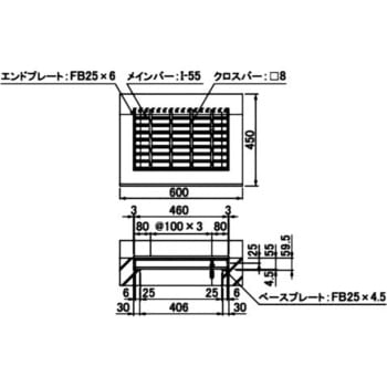 U字溝側溝用スチール製グレーチング 普通目 ノンスリップタイプ 第一機材