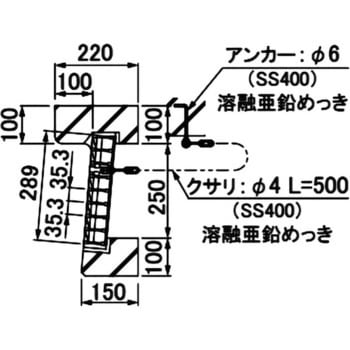 U字溝側溝用スチール製グレーチング 普通目 ノンスリップタイプ 第一機材
