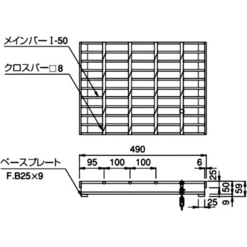 U字溝側溝用ステンレス製グレーチング ローレットタイプ 第一機材
