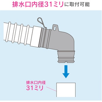 これカモ 洗濯機排水口接続トラップ用 エルボ (バンド付き) GAONA(ガオナ)