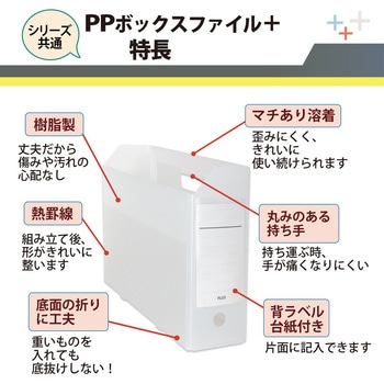 ファイルボックス PP製 A4 ヨコ ボックスファイル+ PLUS(プラス)[文具]