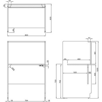 RFPCB2-8060NA-NC RFPCブース2 W800×D600 基本 2ヶ口コンセント付き 1