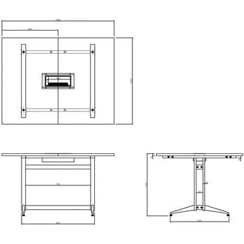 T字脚大会議テーブル 基本 W1300×D1000