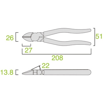 電工名人強力ニッパ(ラウンド刃・黒金) フジ矢