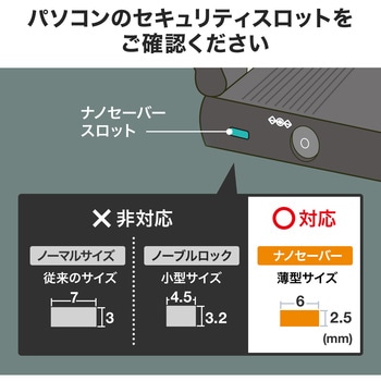 新規格nanoスロット対応 PCセキュリティワイヤー サンワダイレクト