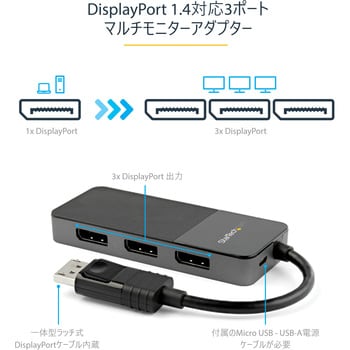 MST14DP123DP MSTハブ/DisplayPort 1.4接続/トリプルモニター/4K30Hz