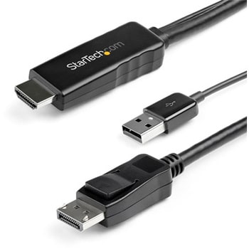 Hdmi Displayport変換ケーブル 3m Usbバスパワー対応 4k 30hz Hdmiからdiplayportに変換するアクティブコンバータ Startech Com Displayportケーブル 通販モノタロウ Hd2dpmm3m