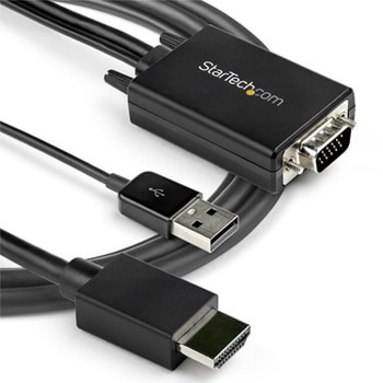 Vga Hdmi 変換アダプタケーブル 2m Usbオーディオ対応 19x1080 アナログrgbからhdmiに変換 Startech Com Hdmiアダプタ 通販モノタロウ Vga2hdmm2m