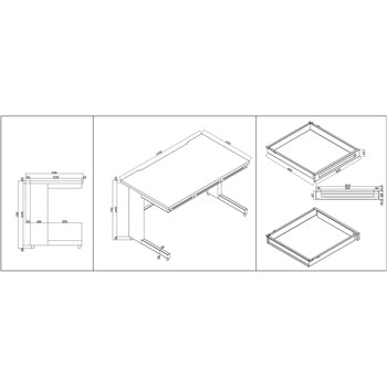 スチールデスク(薄型引出し3個付き) - スマイル(家具)