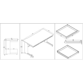 スチールデスク(薄型引出し3個付き) - スマイル(家具)