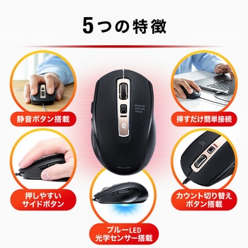 ブルーLEDマウス サンワダイレクト