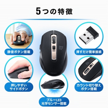 ブルーLEDマウス サンワダイレクト