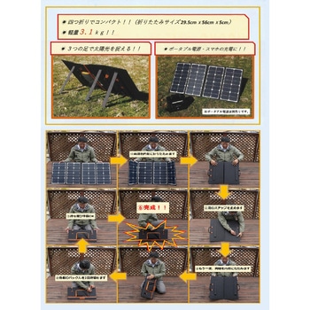 ポータブル電源NPG-5000G+ソーラーパネルNPS-101Gセット 日章工業