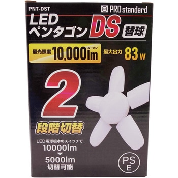 開閉式LEDライト 10，000lmー5，000lm2段階調光式「ペンタゴンDS」 PRO standard(プロスタンダード)