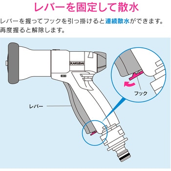 散水ノズル 切替4種類 ウォーターガン ワンタッチ接続 GAONA(ガオナ)