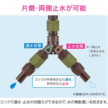 止水コック付き分岐ニップル 分水用 GAONA(ガオナ)