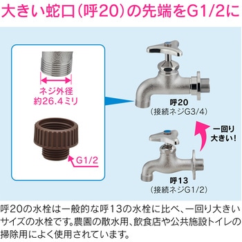 ネジ変換接手 G3/4XG1/2 アダプタ 呼20 大きい蛇口 GAONA(ガオナ)
