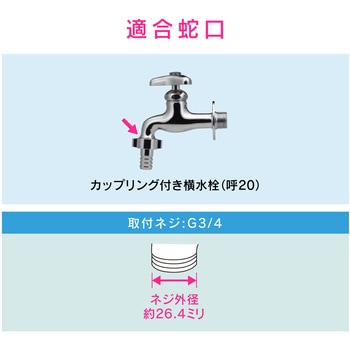 大きい蛇口用ネジ口金 G3/4 ワンタッチ接続 GAONA(ガオナ)