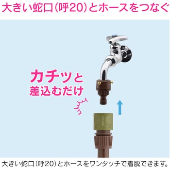 大きい蛇口用万能口金 ワンタッチ ニップル ビス止め 呼20 角型 継手 ジョイント ホース 取り付け GAONA(ガオナ)
