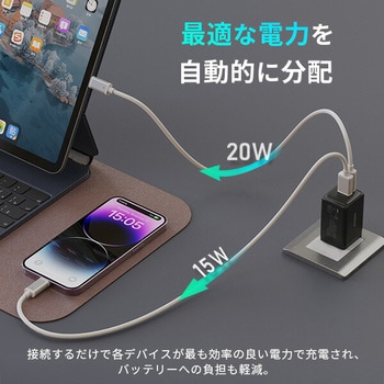 PD対応 アダプター ケーブル 純正 充電器 20W/35W/48W/65W 急速充電 安心 PSE認証品 YAMAZEN(山善)