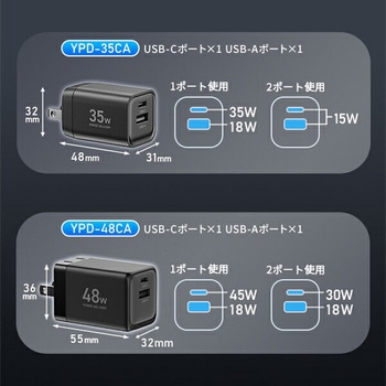 PD対応 アダプター ケーブル 純正 充電器 20W/35W/48W/65W 急速充電 安心 PSE認証品 YAMAZEN(山善)