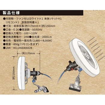 トドケルLEDライト ファン付LEDライト セット ZEFULS