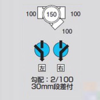 M-45YS右100-150 ビニマス 45度合流段差付(45YS) 1個 前澤化成工業 【通販モノタロウ】