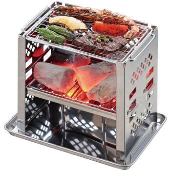 BBQ ステンレス角型トレー CAPTAIN STAG バーベキューツール