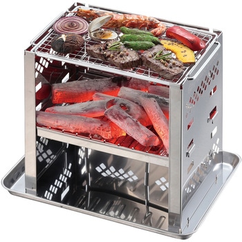 BBQ ステンレス角型トレー CAPTAIN STAG バーベキューツール