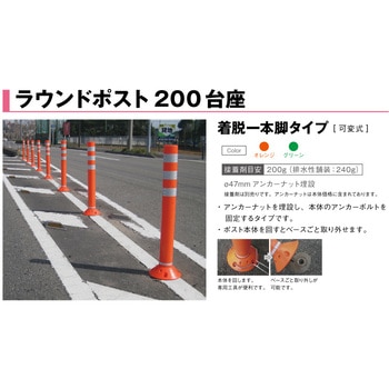 ラウンドポスト 200台座 着脱一本脚 グリーンクロス