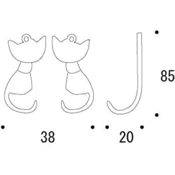 真鍮フック キャラクターシリーズ キャット2ペア ゴーリキアイランド Goriki Island フック 吊り金具 通販モノタロウ