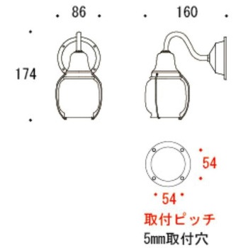 真鍮ブラケットランプ(クリアガラス&普通球)BR1720 CL GORIKI ISLAND(ゴーリキアイランド)