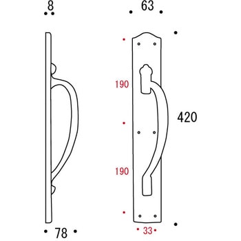 真鍮ドアハンドル DH2 R - GORIKI ISLAND(ゴーリキアイランド)