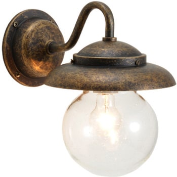 真鍮ブラケットランプ(泡入りガラス&普通球)BR1771 BU 軒下用 防滴