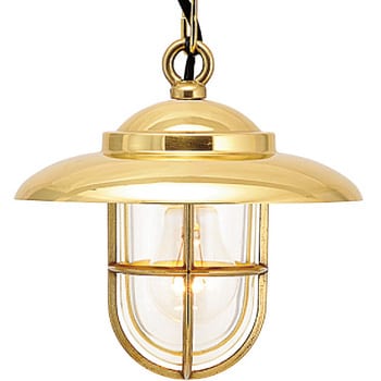 round brass pendant light