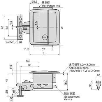 スナッチロック平面ハンドル(耐振用) タキゲン(TAKIGEN) 【通販