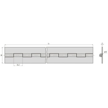 建機用長蝶番(L1000×W70×t2.0) - TAKIGEN(タキゲン)