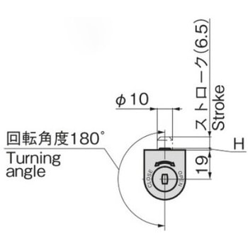 シリンダー付ロックボルト TAKIGEN(タキゲン) ロック、鍵、キー 【通販