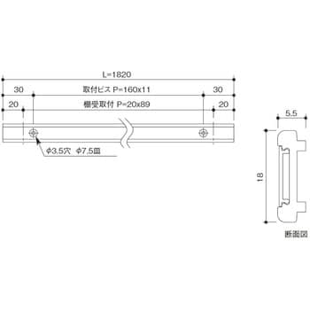 LA-401-18 MWフラッシュ棚柱(重量用) SPG(サヌキ) 1箱(40本) LA