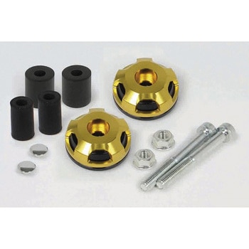 2ピースハンドルバーエンド (ブラック/ゴールド) TAKEGAWA(武川)