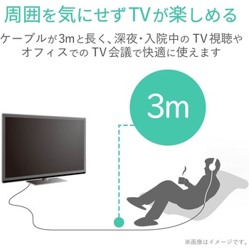 テレビ用ヘッドホン延長ケーブル/高耐久 エレコム