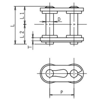 長寿命産業機械用シールローラチェーン用 継手リンク RK TAKASAGO